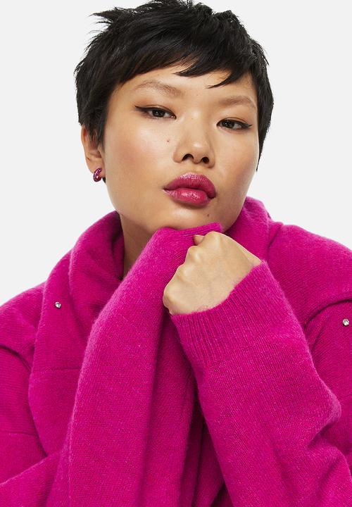 H&M - Beaded jumper - cerise & rhinestones 