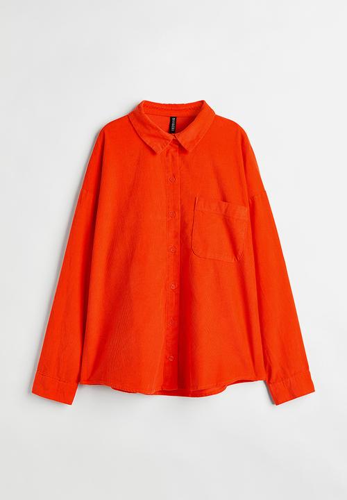 H&M - Oversized corduroy shirt - orange