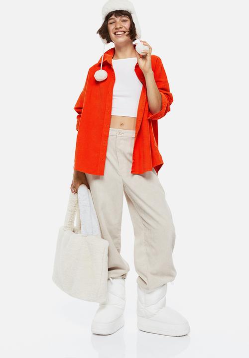H&M - Oversized corduroy shirt - orange