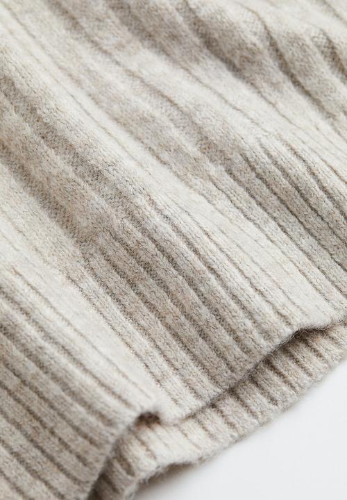 H&M - Rib-knit polo-neck jumper - light beige