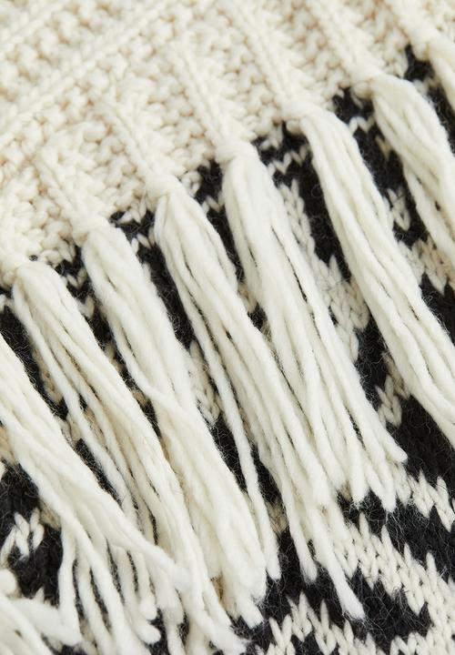 H&M - Fringe-trimmed jumper - black