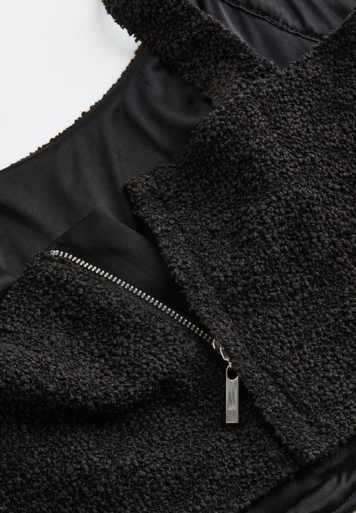 H&M - Textured-weave corset top - black