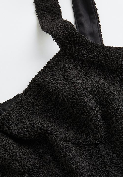 H&M - Textured-weave corset top - black