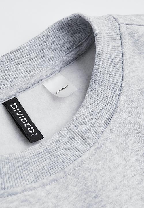 H&M - Oversized printed sweatshirt - light grey marl nirvana 