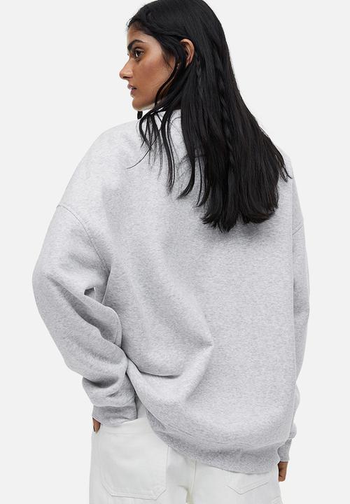 H&M - Oversized printed sweatshirt - light grey marl nirvana 