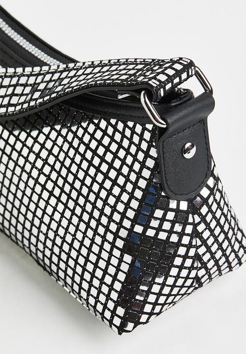 H&M - Small shoulder bag - black/silver-coloured 