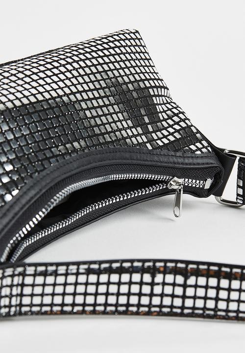 H&M - Small shoulder bag - black/silver-coloured 