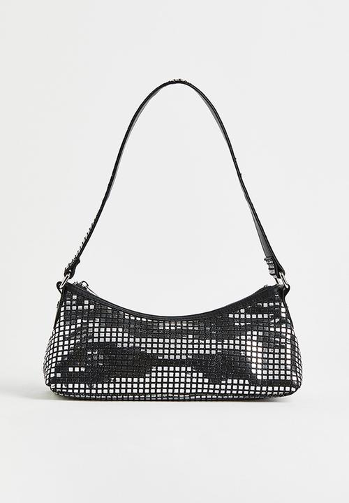 H&M - Small shoulder bag - black/silver-coloured 