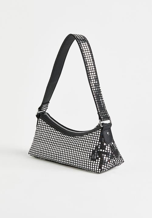 H&M - Small shoulder bag - black/silver-coloured 