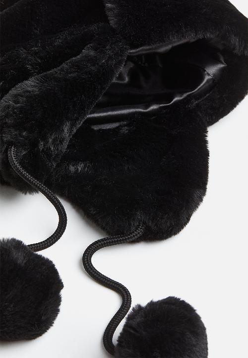 H&M - Fluffy earflap hat - black