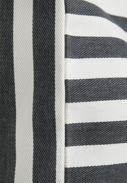 H&M - Striped beach bag - dark grey/striped