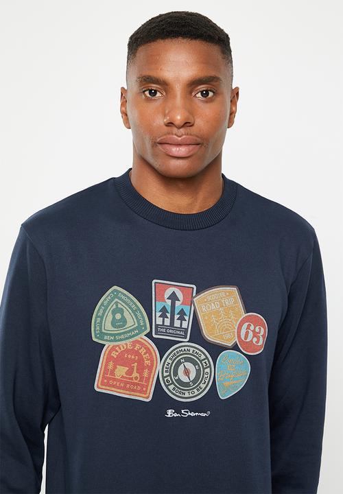 Ben Sherman - Outdoor badges crew sweater 71374 - navy