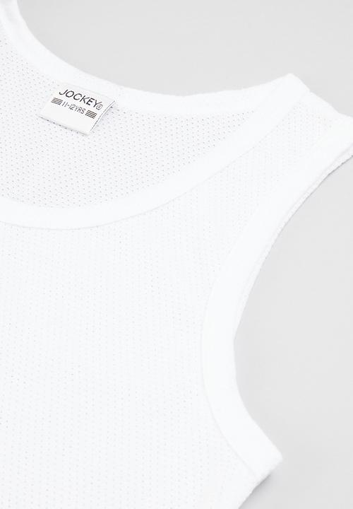 Jockey - 2 pk boys eyelet vest - white