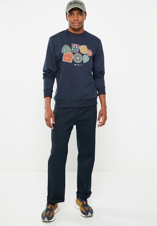 Ben Sherman - Outdoor badges crew sweater 71374 - navy