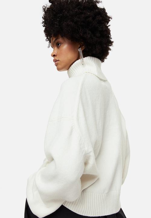 H&M - Oversized polo-neck jumper - white
