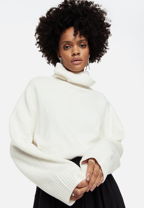 H&M - Oversized polo-neck jumper - white