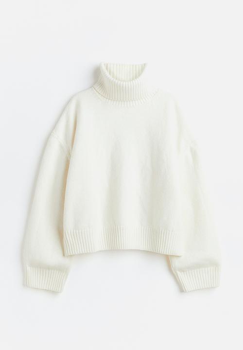 H&M - Oversized polo-neck jumper - white
