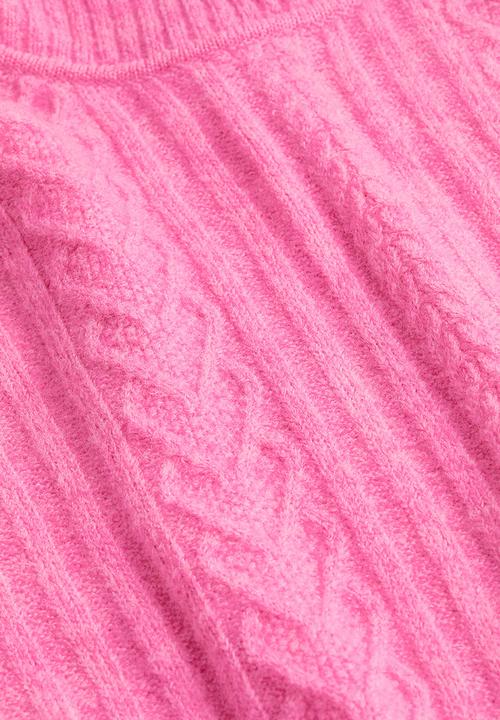 H&M - Cable-knit polo-neck jumper - pink