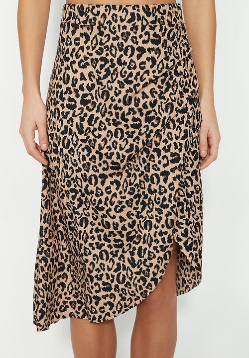Trendyol - Animal print midi skirt - brown