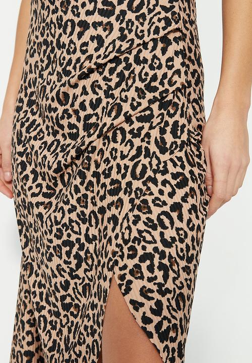 Trendyol - Animal print midi skirt - brown