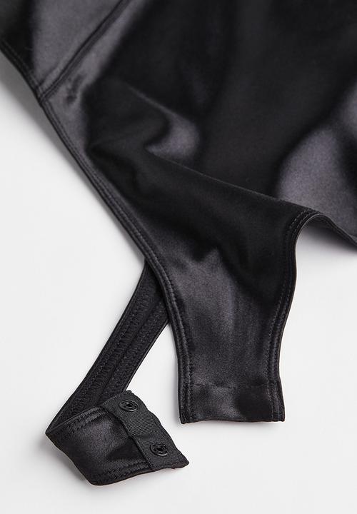 H&M - Shimmering thong body - black