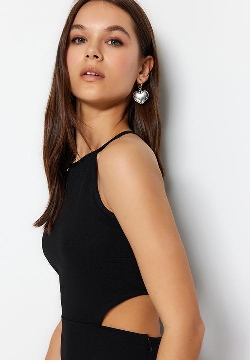 Trendyol - Side cut out detail halter neck dress - black