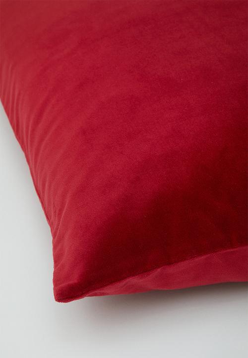 H&M - Cotton velvet cushion cover - red
