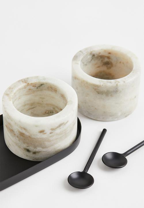 H&M - Stone salt and pepper bowls - light beige