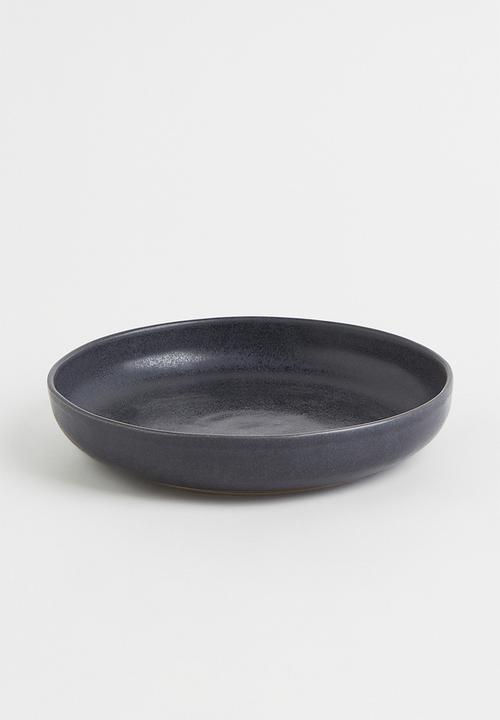 Deep stoneware plate - anthracite grey