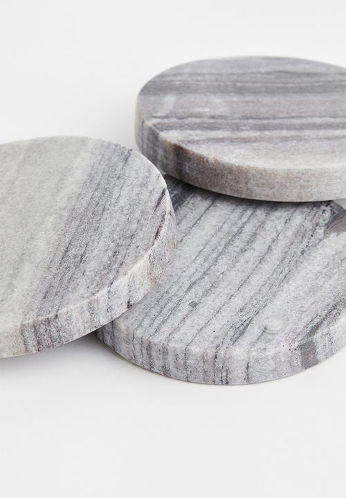H&M - 4-pack marble coasters - grey