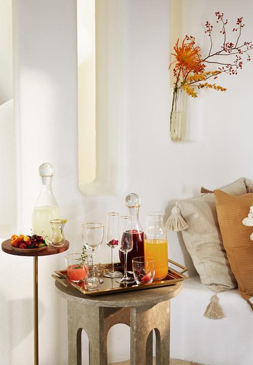 H&M - Champagne flute - clear glass/gold-coloured