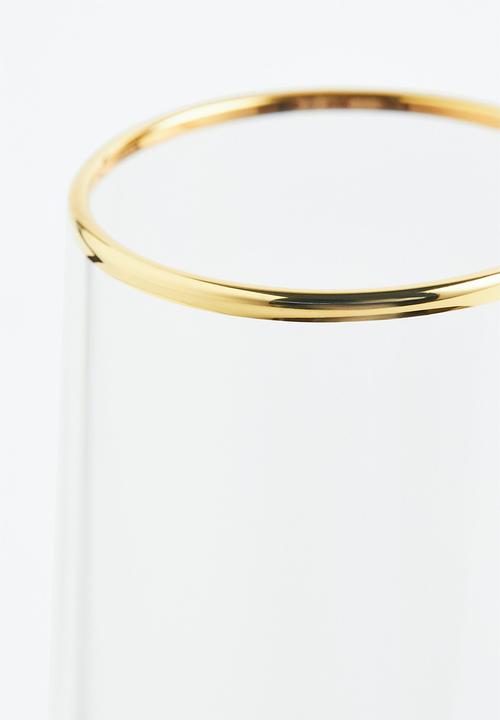 H&M - Champagne flute - clear glass/gold-coloured