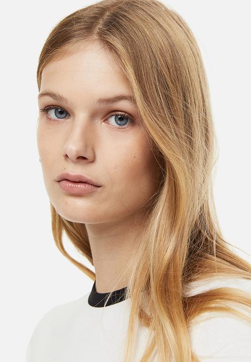 H&M - 2-pack cropped tops - black,multi,white
