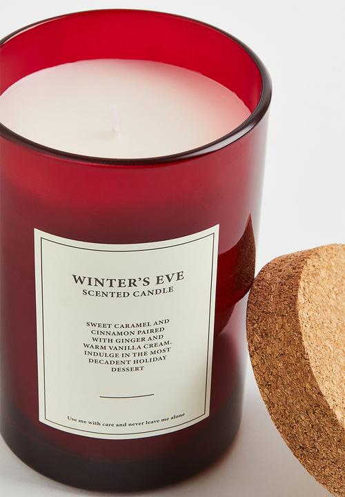 H&M - Large cork-lid scented candle - red/winter’s eve