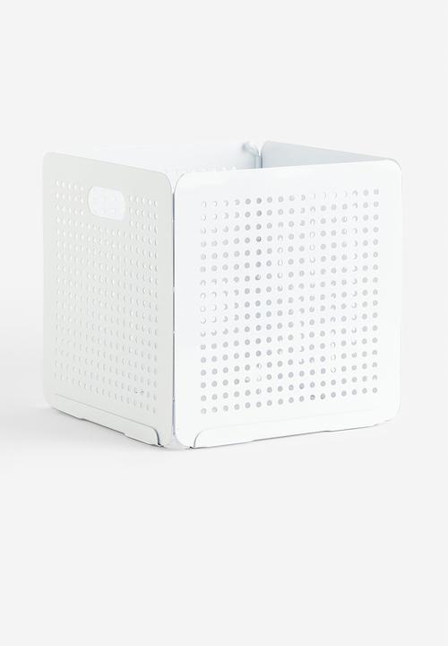 Metal mesh box - white