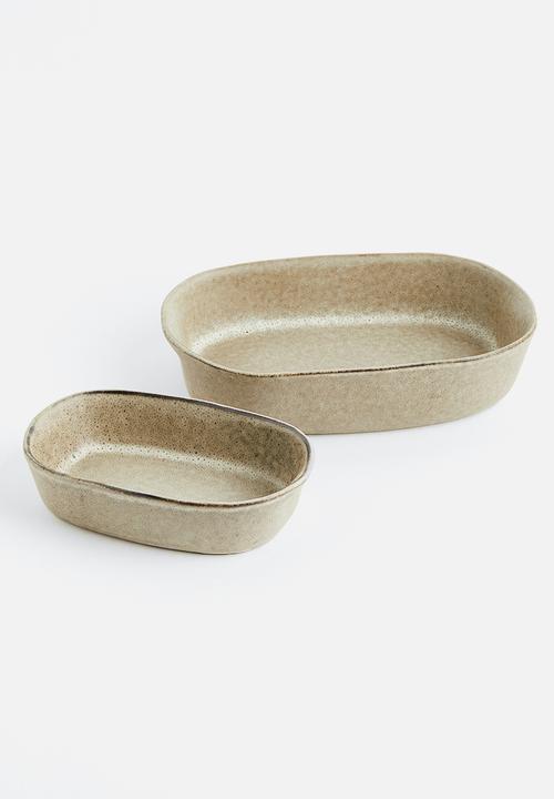 H&M - Glazed stoneware baking dish - beige