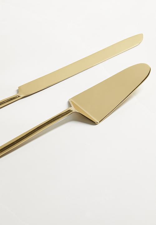 Sixth Floor - Kendra Cake server set of 2 - gold