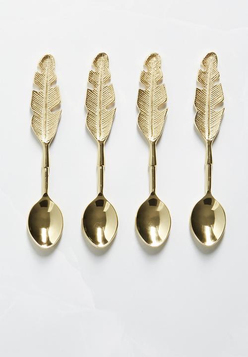 Sixth Floor - Willow Spoons set of 4 - gold