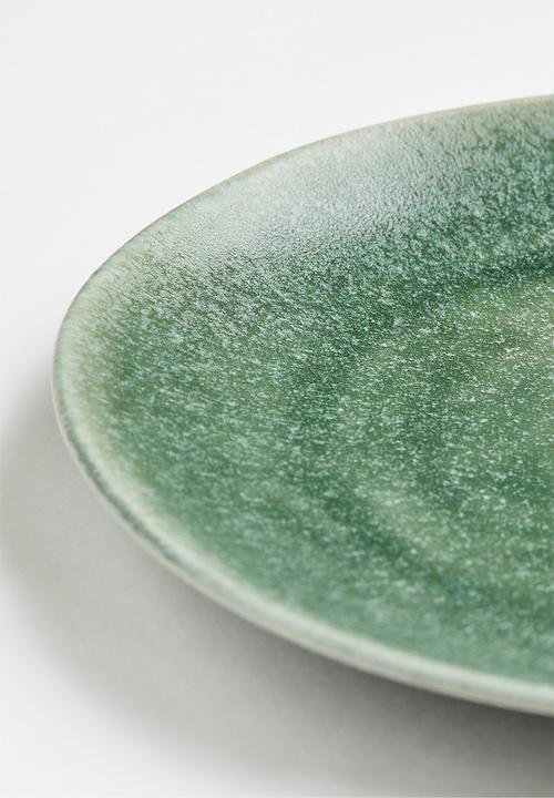 H&M - Small stoneware plate - green