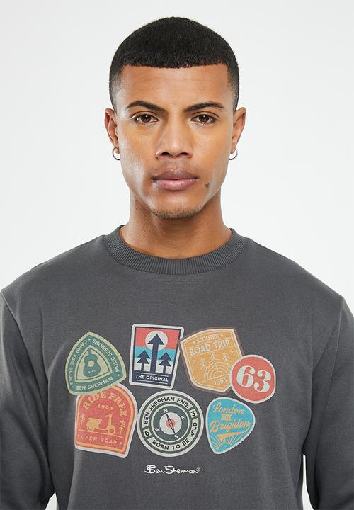 Ben Sherman - Outdoor badges crew sweater - dark charcoal