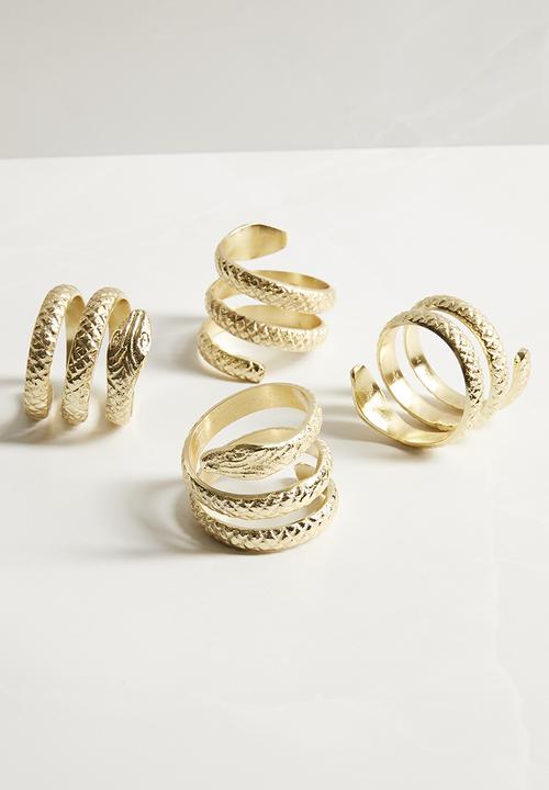 Sixth Floor - Snake napkin rings set of 4 - gold