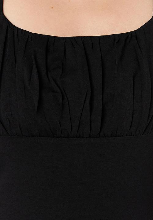 Trendyol - Ruched bodice dress - black