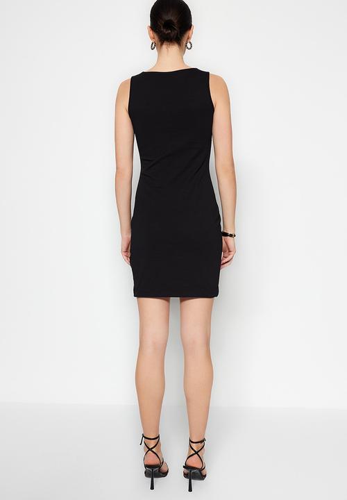 Trendyol - Ruched bodice dress - black