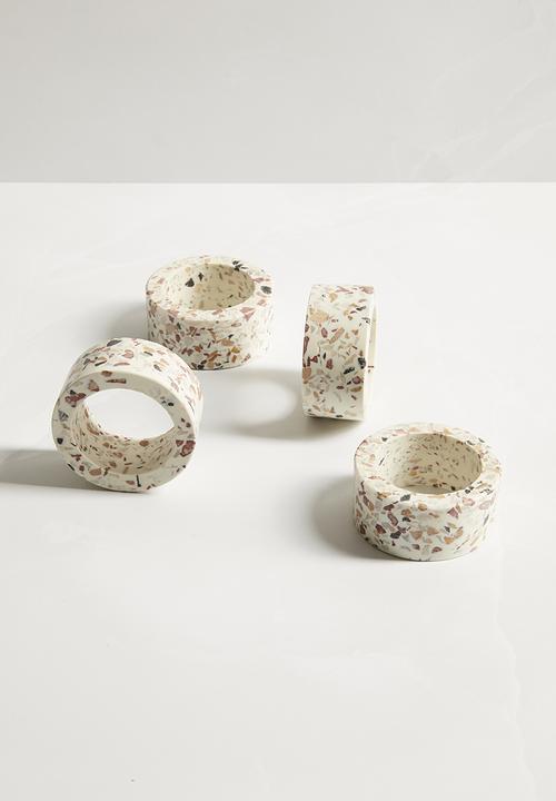 Sixth Floor - Cleo napkin rings set of 4 - Terrazzo