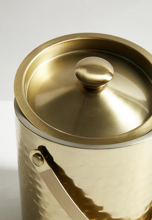 Sixth Floor - Biblos ice bucket & tongs set-gold