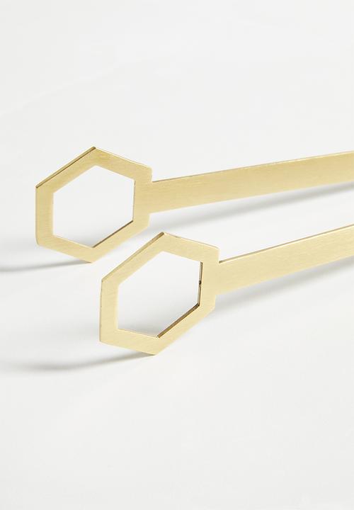 Sixth Floor - Biblos ice bucket & tongs set-gold