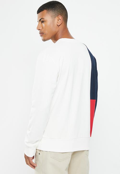 Ben Sherman - Col block crew sweater - ivory