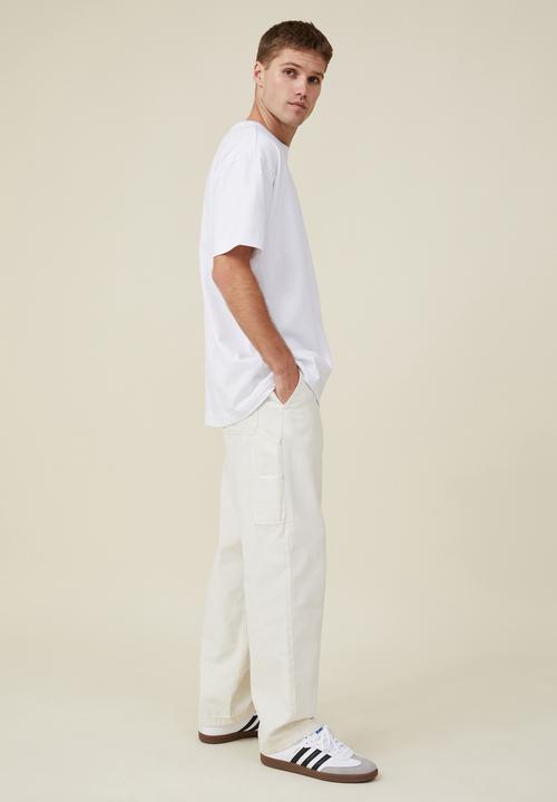 Cotton On - Loose fit pant - washed ecru carpenter 