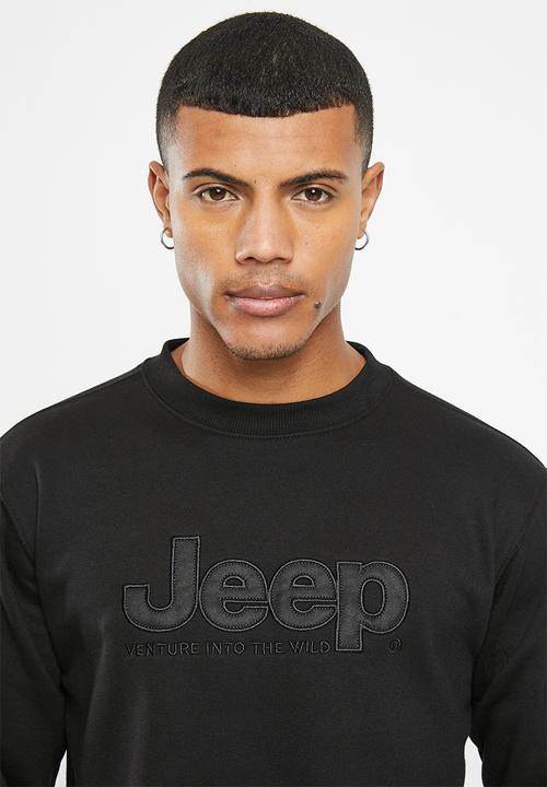 JEEP - Logo applique crew neck - black