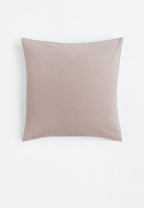 Cotton velvet cushion cover - light greige